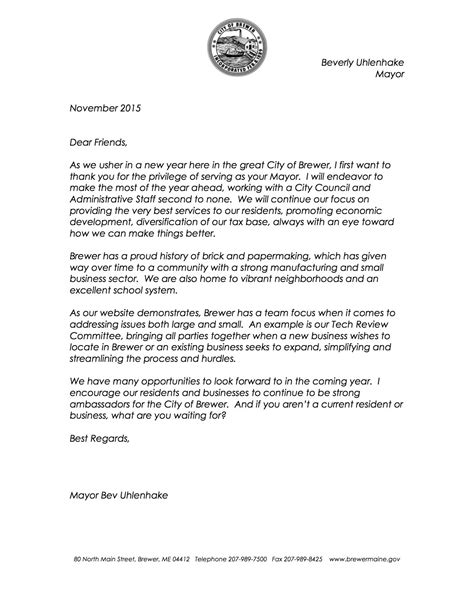 how to address a mayor in a letter